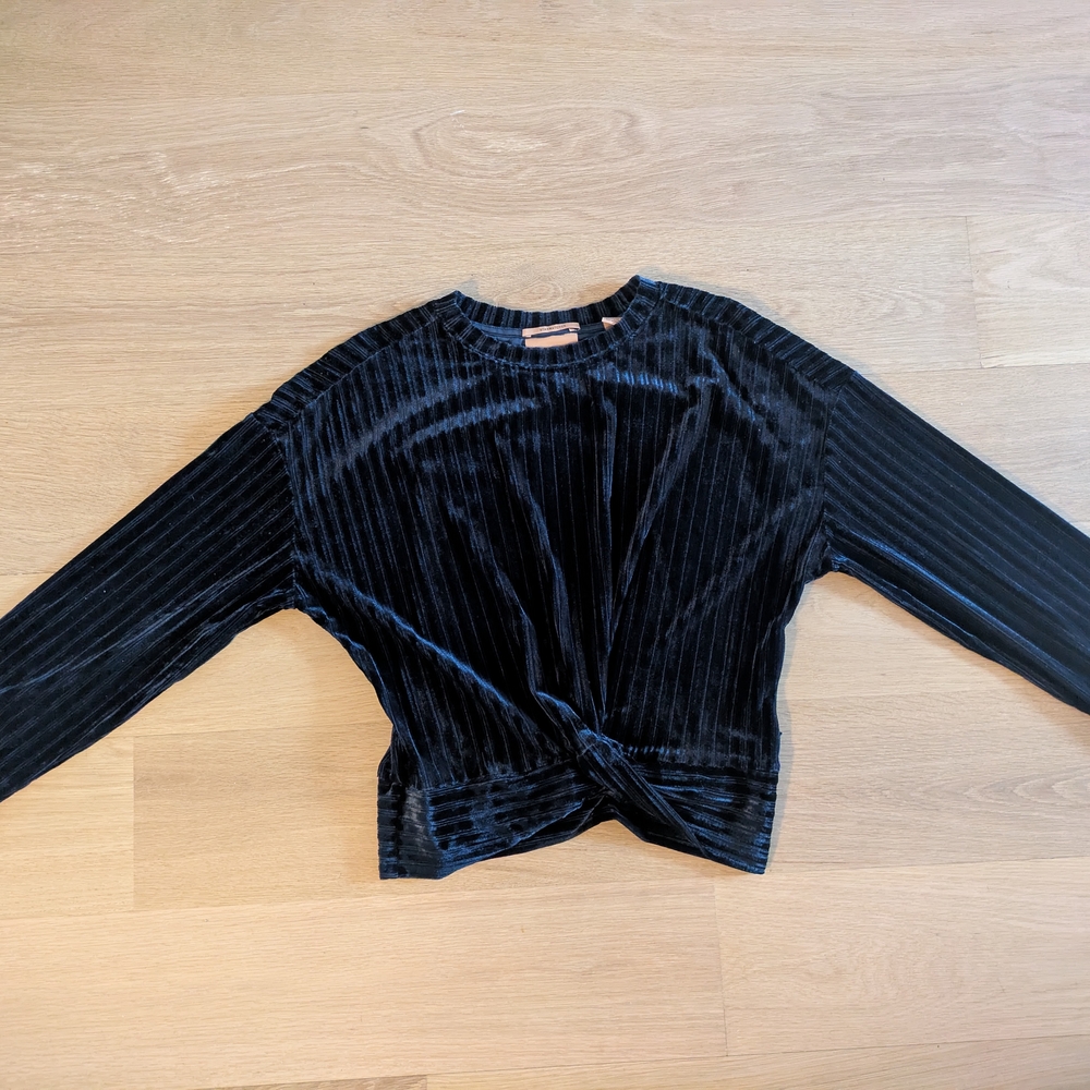 Black Velvet Long Sleeve Top